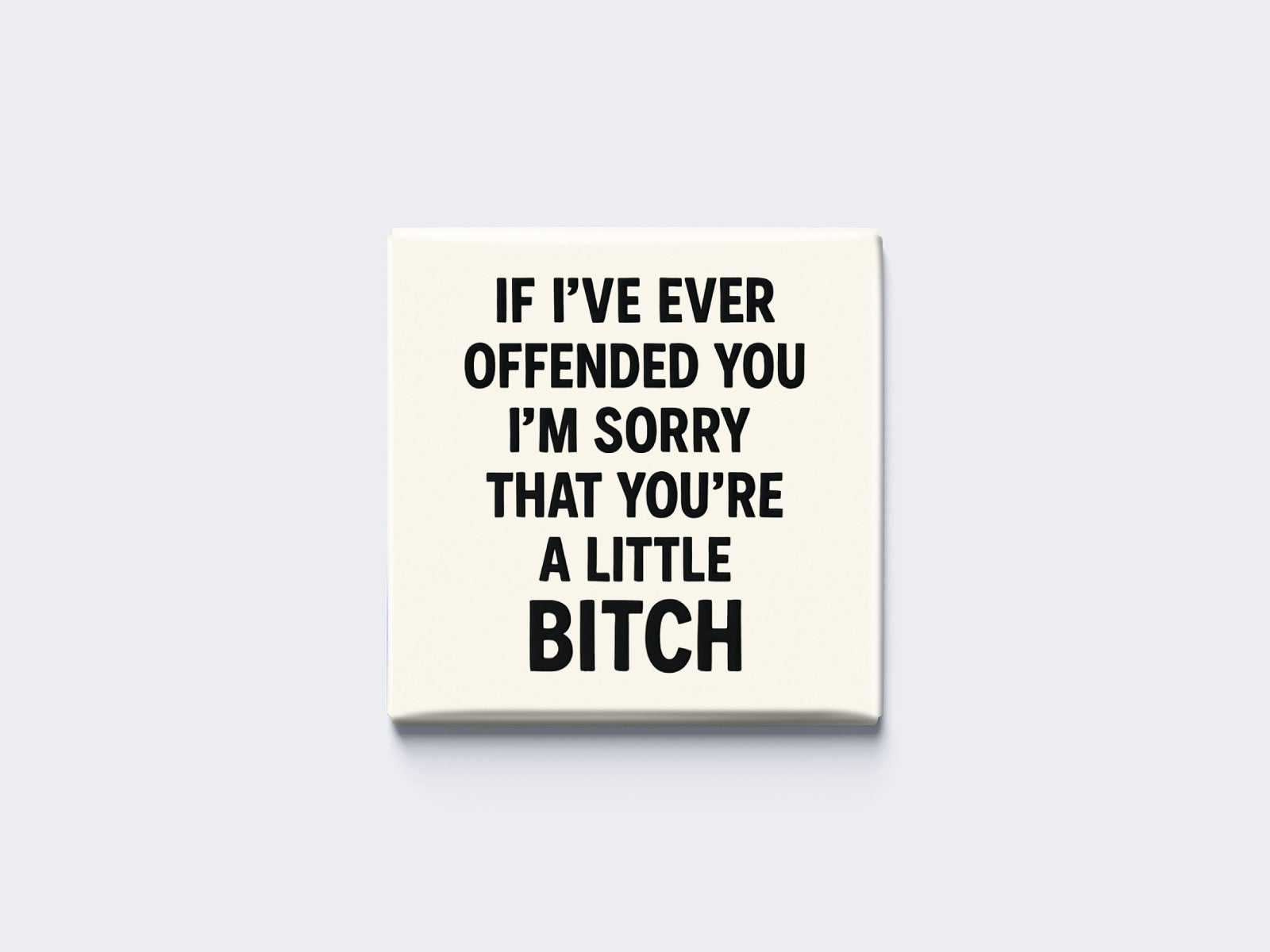 IF I’VE EVER OFFENDED YOU I’M SORRY THAT YOU’RE A LITTLE BITCH